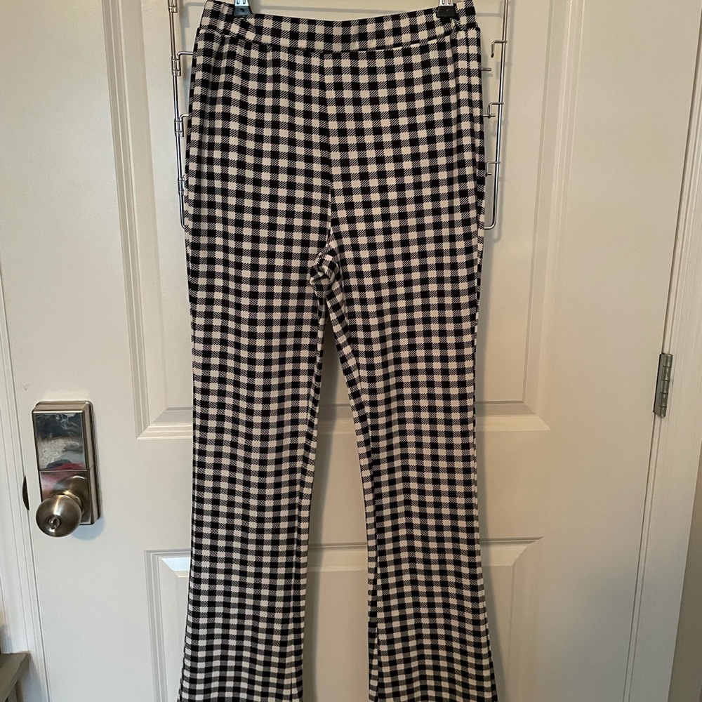 Checkered flare pant